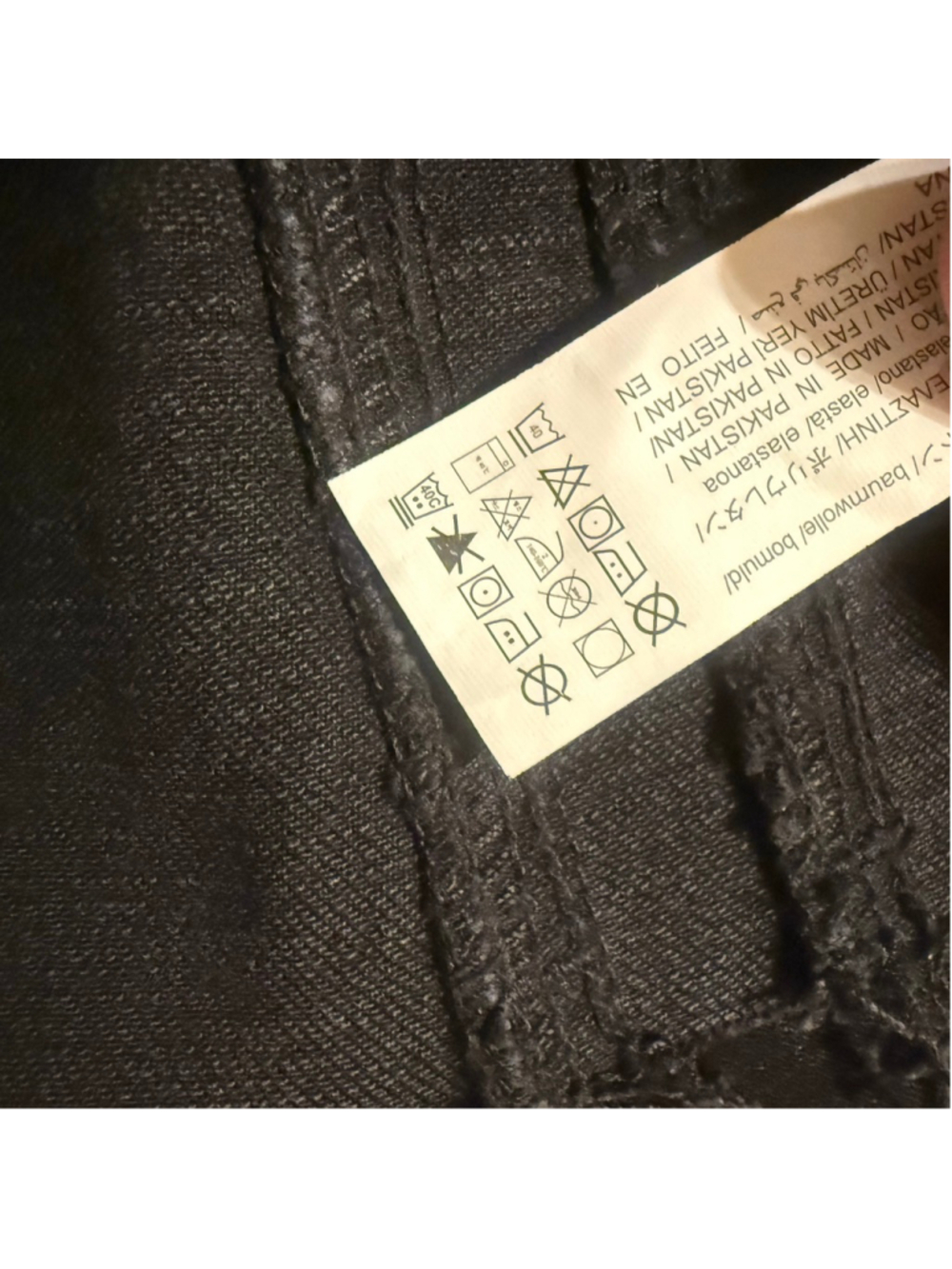 ZARA Black Denim Strapless Corset frayed Top XXL - Picture 6 of 7